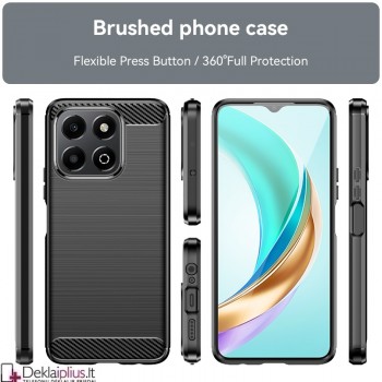Carbon guminis dėklas - juodas (Huawei Honor X6B) Carbon guminis dėklas - juodas (Huawei Honor X6B)